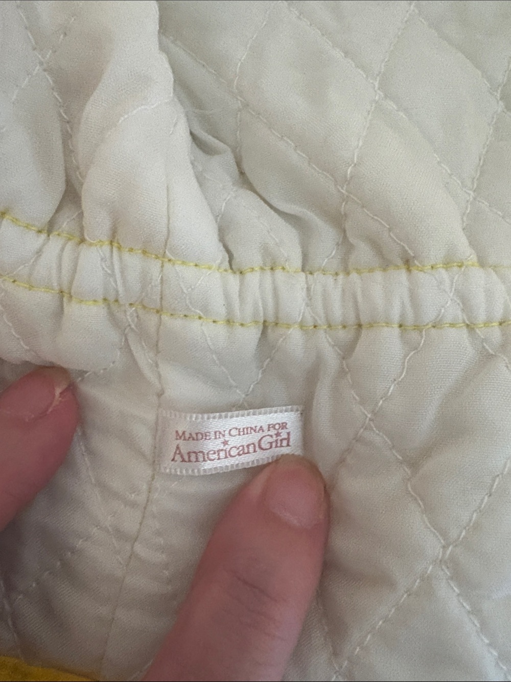 American Girl Yellow Hooded Jacket with White Faux Fur Trim - Picture 3 of 6